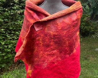 Crimson Tide Felted Shawl