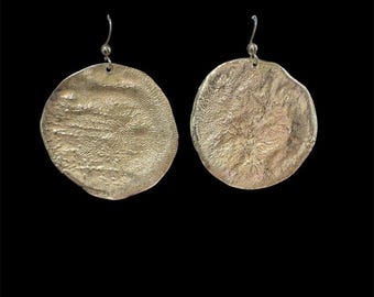 Dangling Silver Disc Earrings