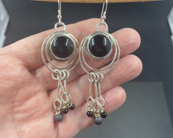 Black Onyx Dangling Earrings