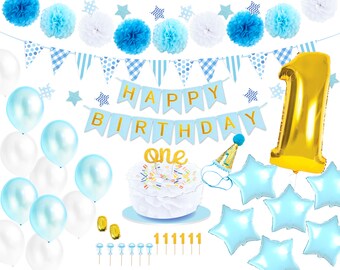 baby boy 1st birthday banner