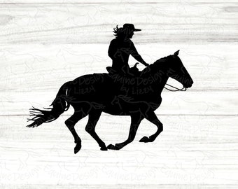 Paard clipart, rennend paard SVG, cowgirl SVG, digitale download, paard afbeelding voor Cricut, western clipart, paard silhouet