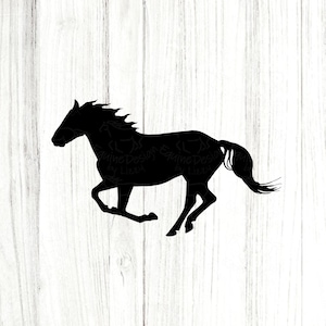 Running Horse SVG, Horse Silhouette, horse Clipart, Wild Mustang Image, Cantering Horse Download, JPEG, PNG File Download