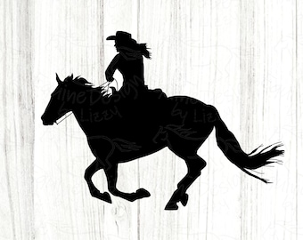 Horse SVG, PNG voor Digital Download, Horse Silhouette, Cowgirl, SVG bestanden voor Cricut, paardensticker, paardenclipart, Instant Download
