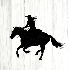 Pferd Clipart, Laufendes Pferd SVG, Cowgirl SVG, digitaler Download, Pferd Bild für Cricut, Western Clipart, Pferd Silhouette