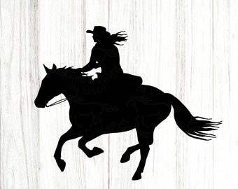 Paard clipart, rennend paard SVG, cowgirl SVG, digitale download, paard afbeelding voor Cricut, western clipart, paard silhouet