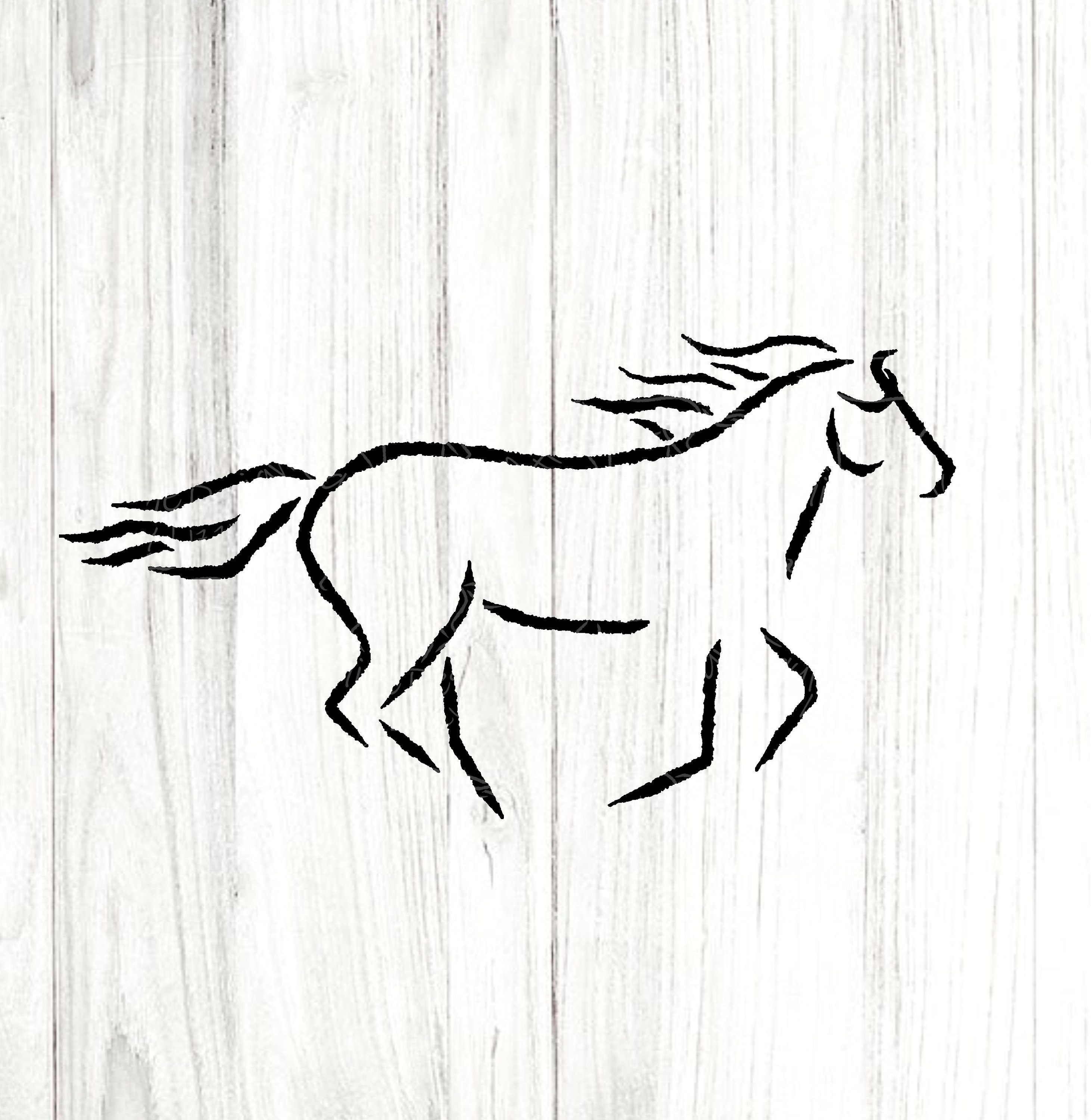 Horse Galloping Outline