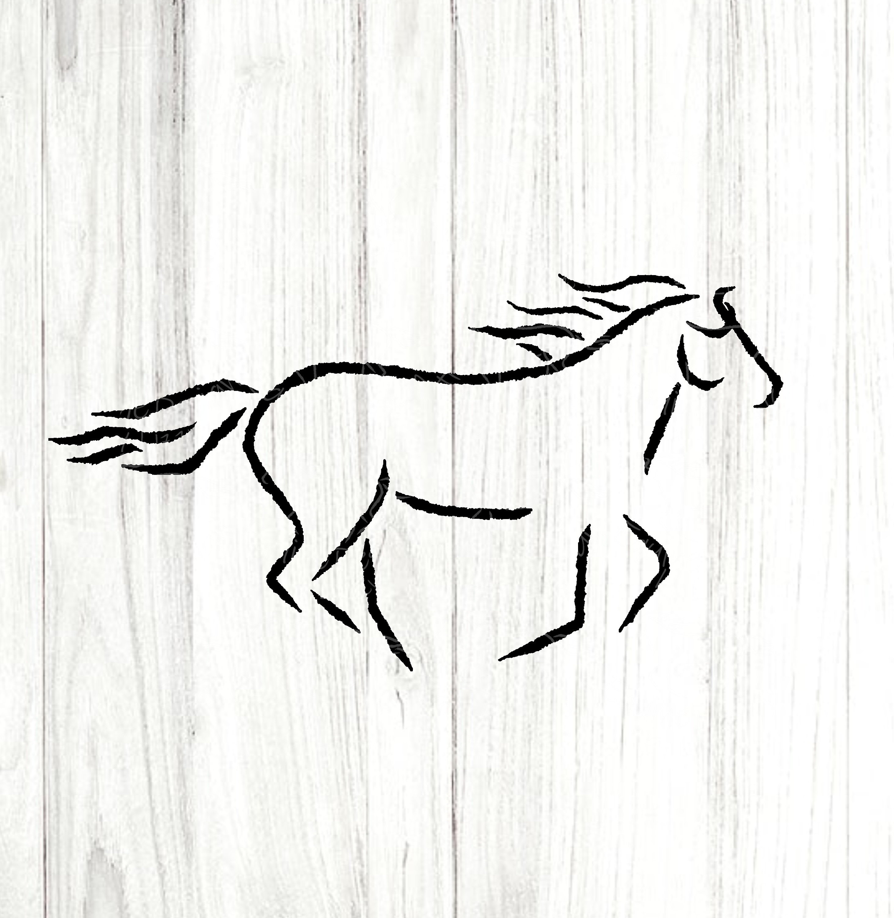 Horse Galloping Outline