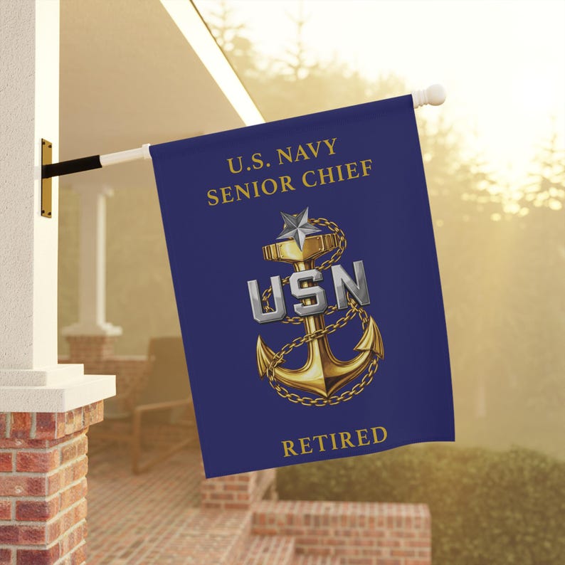 U.S. Navy Senior Chief Retired Garden Flag | House Banner - Etsy