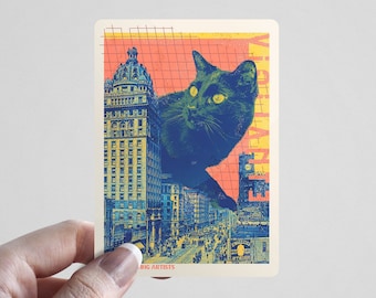 Support Living Artists AI-Free Giant Cat Sticker