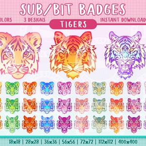 Odznaki Tiger Sub lub Bit dla Twitch, Discord, Youtube