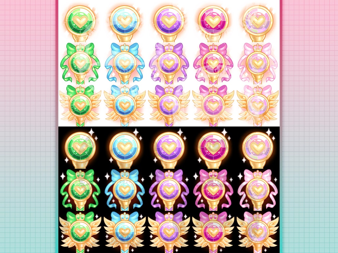 Magical Girl Wands Sub or Bit Badges for Twitch Discord - Etsy