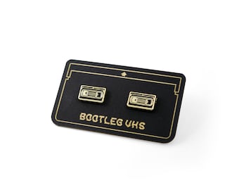 Earrings - VHS Mini Cassette (Gold)