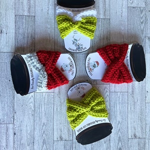 Reusable cup sleeve Christmas gift crochet coffee cozy drink cozy cup sleeve cozy coffee cup sleeve, coffee lover gift stocking stuffer