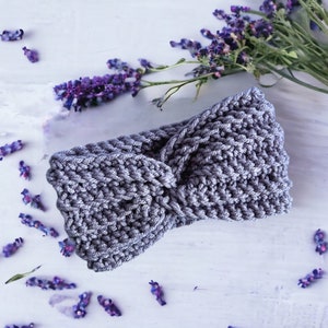 Crochet headband for girl or woman, boho style baby or toddler headband, crochet headband for spring weather - Purple
