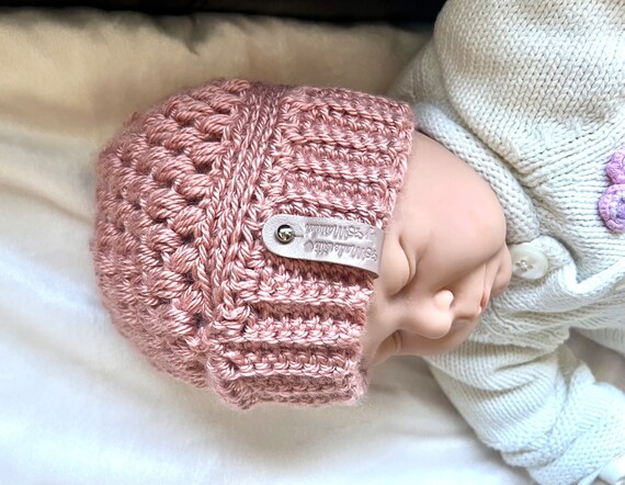 Hat for Baby Girl Crochet Dusty Pink Rose Color Size 3 9 Months Baby Girl Hat Fall Season Hats Cute Beanie Hat for Baby Girl Etsy Ireland