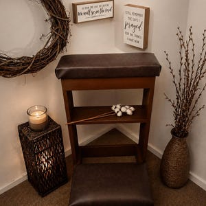 Handmade Padded Prayer Bench Altar | Christian Home Decor, Meditation Kneeler