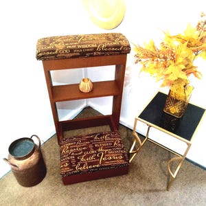 Handmade Prayer Altar | Padded Bench or Kneeler | Christian Faith Décor | Religious Gift Idea, Wedding or Baptism Present-Visit my Shop