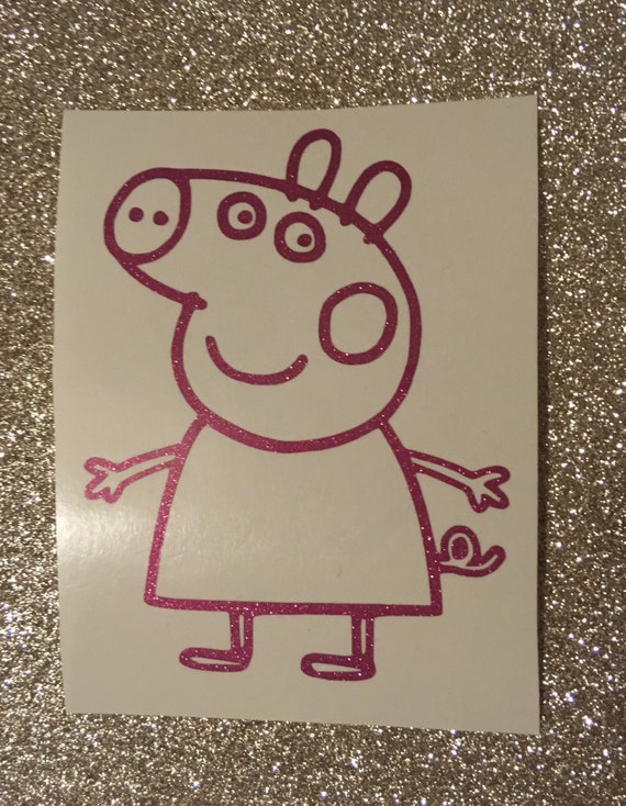 Peppa Pig with Name Wall Sticker Wall Chick Decal Art Sticker Quote
