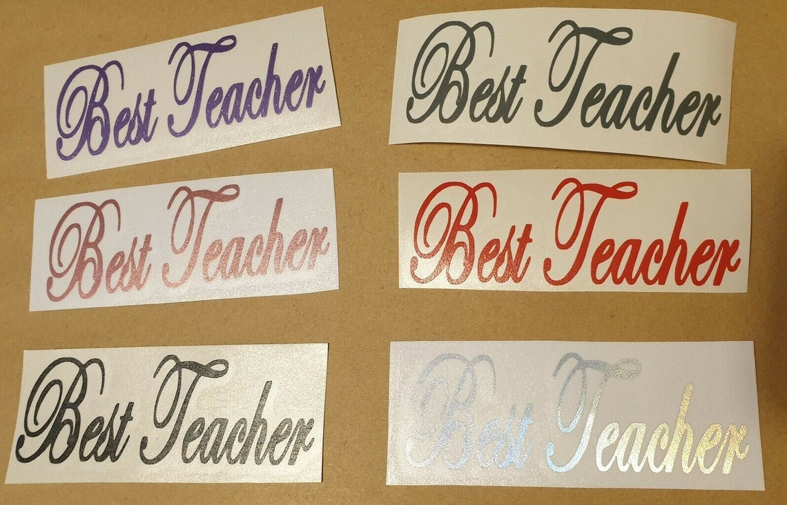 Best Teacher DIY Gift Vinyl Sticker Decal Etsy
