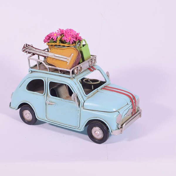 FIAT 500 L 1968 Decoration / Retro Motor Model / Vintage Metal Toy / Classic Collectors Item / Gift Idea