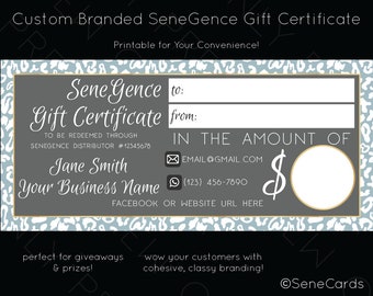 Printable Gift Certificate LipSense SeneGence Gift Card