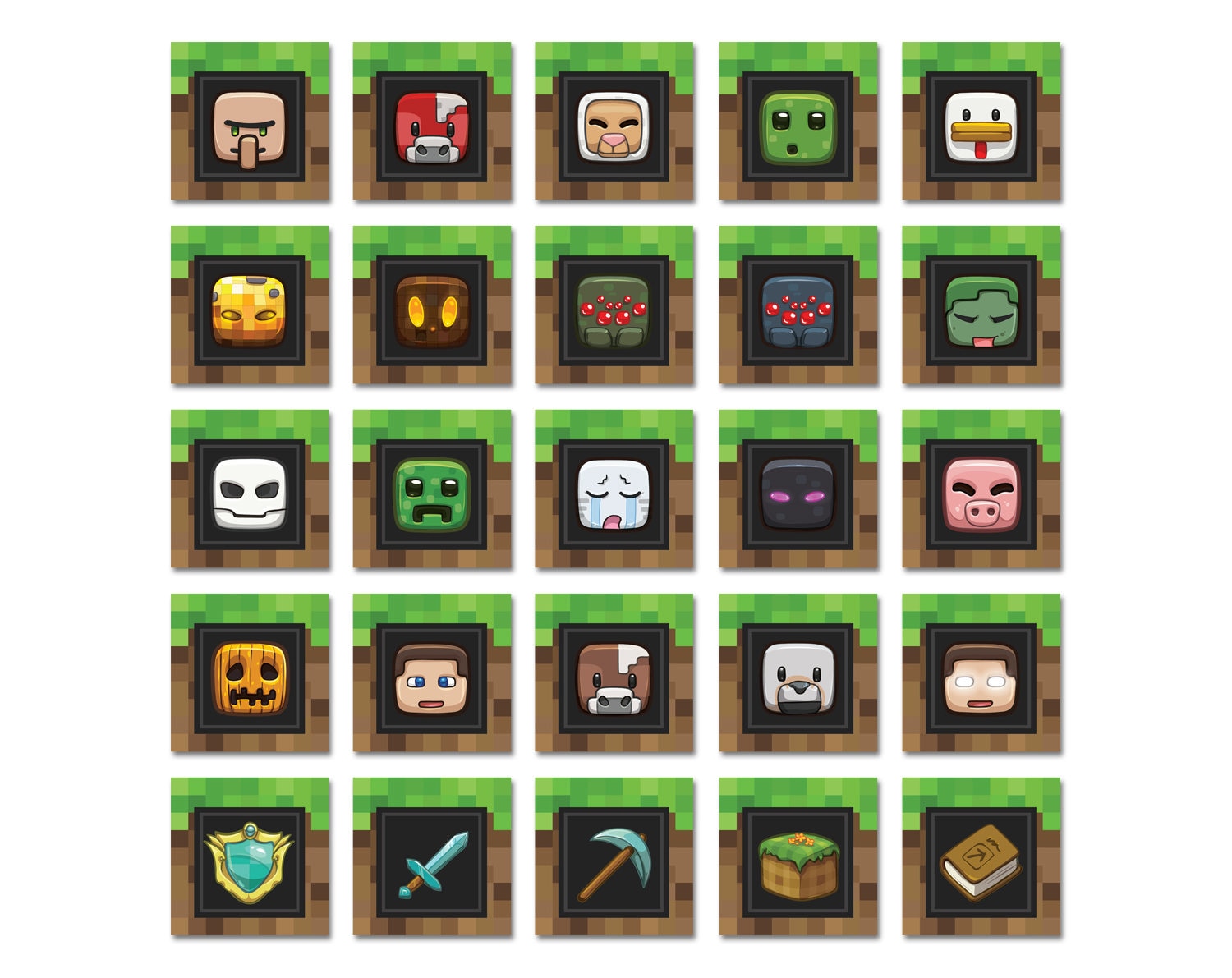 Crafty image with printable minecraft cupcake toppers Fabulous image inside printable minecraft cupcake toppers