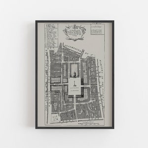 Covent Garden Londres vintage Street Map Fine Art Print A2 A3 A4, London Map Wall Art Poster, Cartographie Home Decor Wall Art