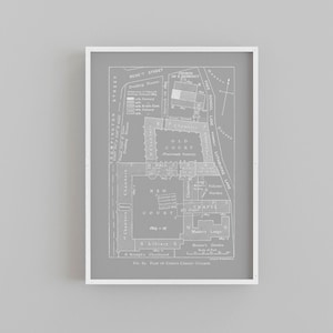 Decoración de habitación de la Universidad de Cambridge, impresión de bellas artes, regalos para maestros, plano de planta de la universidad, impresión de exalumnos, tamaño A4 Corpus Christi College