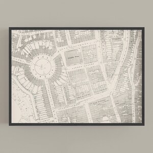 Vintage Bad Straßen karte A1 A2 A3 A4 Fine Art Print, The Circus Map Wall Art Poster, Georgische Architektur Karte, Kartographie Home Dekor
