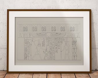 Ramesses Temple at Abu Simbel Egyptian Hieroglyphs A1 A2 A3 A4 Fine Art Print, Ancient Burial Chamber Wall Art, Egyptian Home Decor, No 7