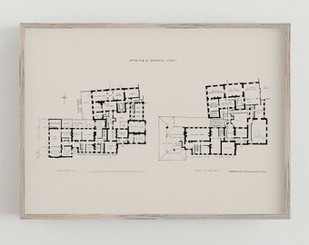 10 Downing Street Floor Plan Fine Art Print British Prime Etsy