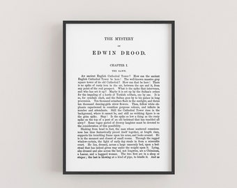 Das Geheimnis von Edwin Drood Roman Buch Seite Druck - A5 literarische Kunstdruck - Buch Seite Poster - Charles Dickens Wandkunst