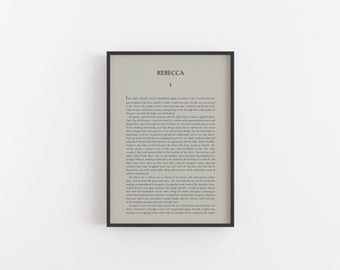 Rebecca Book Page Art Print - Daphne du Maurier Literary Decor (A5 Size Giclée