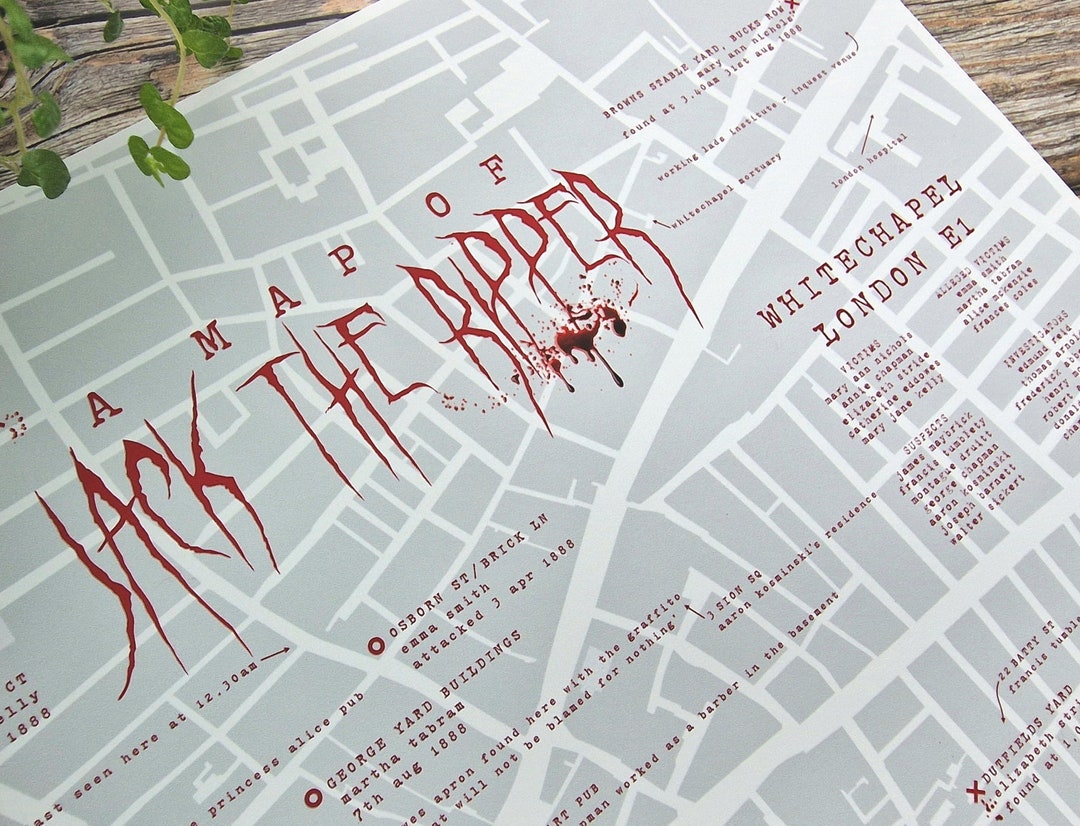 Jack the Ripper Map Print: Whitechapel Murders, Victorian London - Etsy