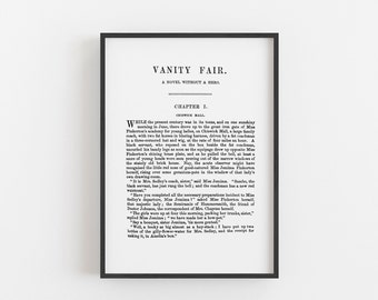 A5 Vanity Fair Fine Art Print - William Makepeace Thackeray Buchseite Poster - Literarisches Dekor - Buchliebhaber Geschenk