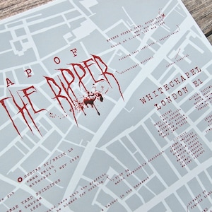 Poster de Jack l'éventreur - cadeau d'éventreur - meurtres de Whitechapel - impression de carte d'art tueur en série - curiosité macabre