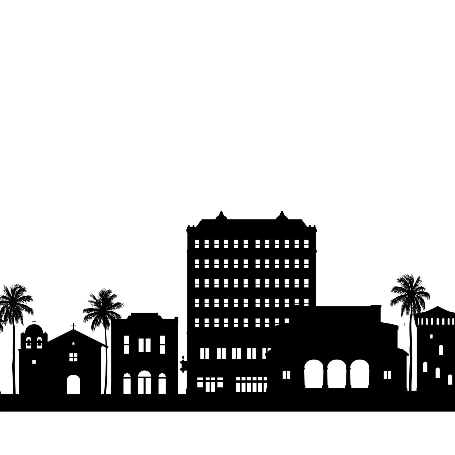 Santa Barbara Skyline Printable. Santa Barbara California | Etsy