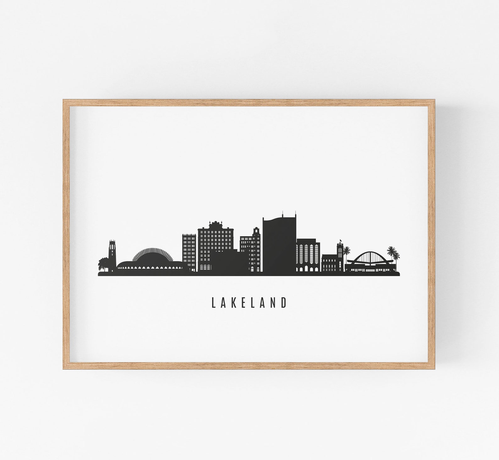 Lakeland Skyline imprimible. Lakeland Florida Black White | Etsy