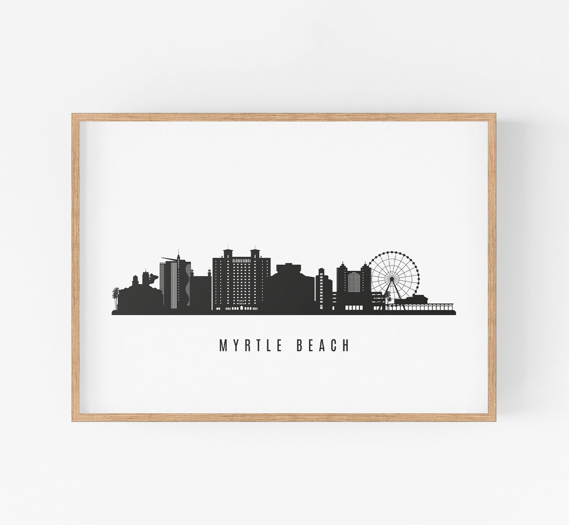 Myrtle Beach Skyline Printable. Myrtle Beach South Carolina | Etsy
