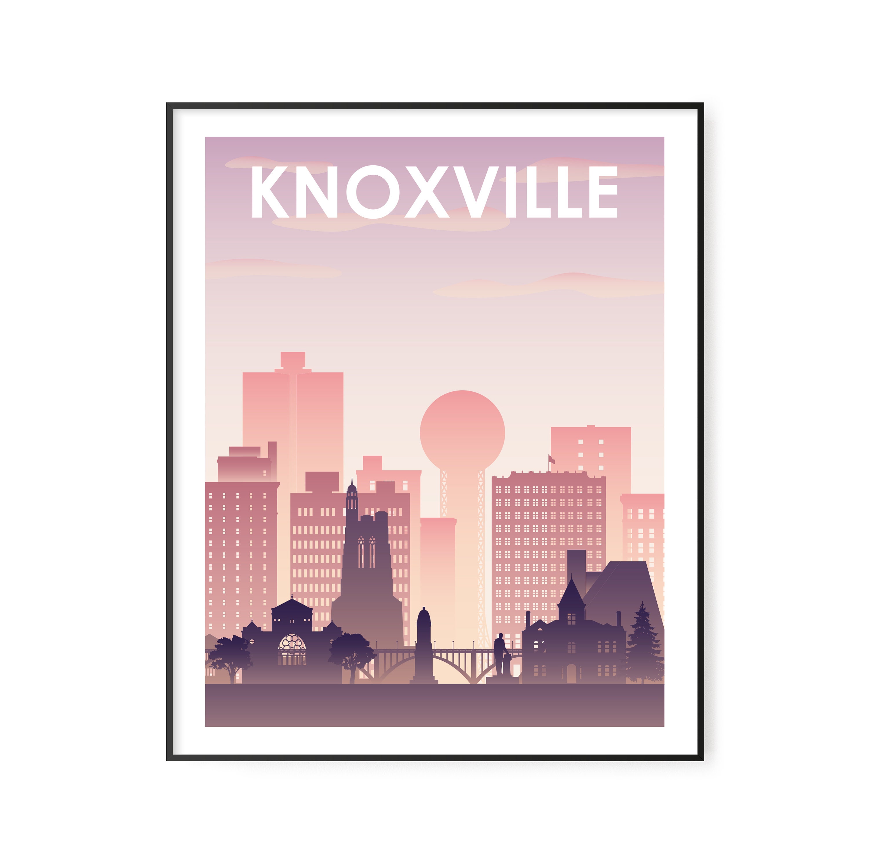 Knoxville Skyline Printable Wall Art. Sunset Skyline Knoxville Etsy