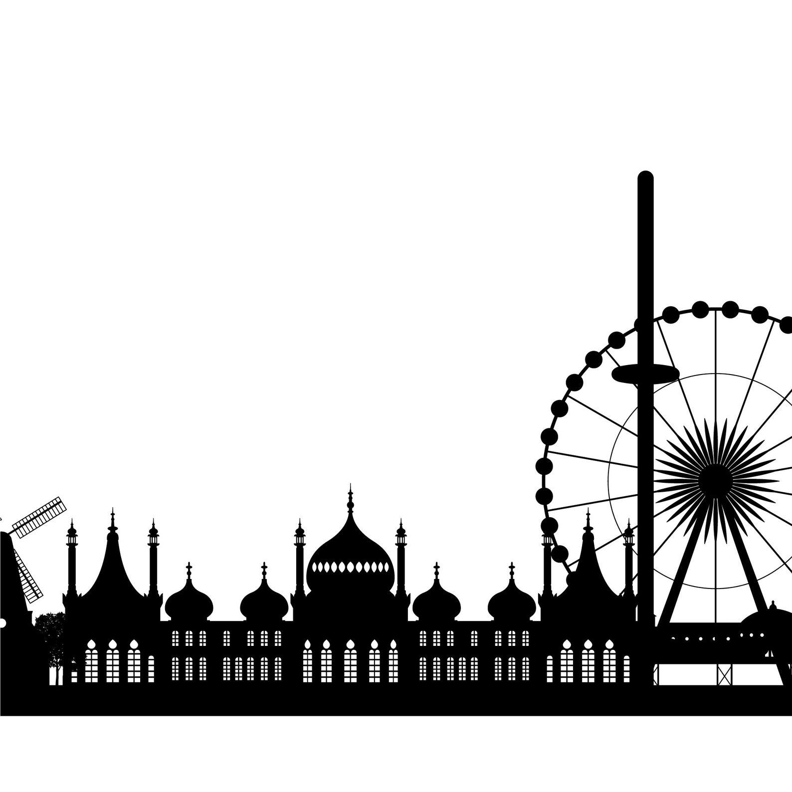Brighton Skyline Printable Brighton United Kingdom Black Etsy