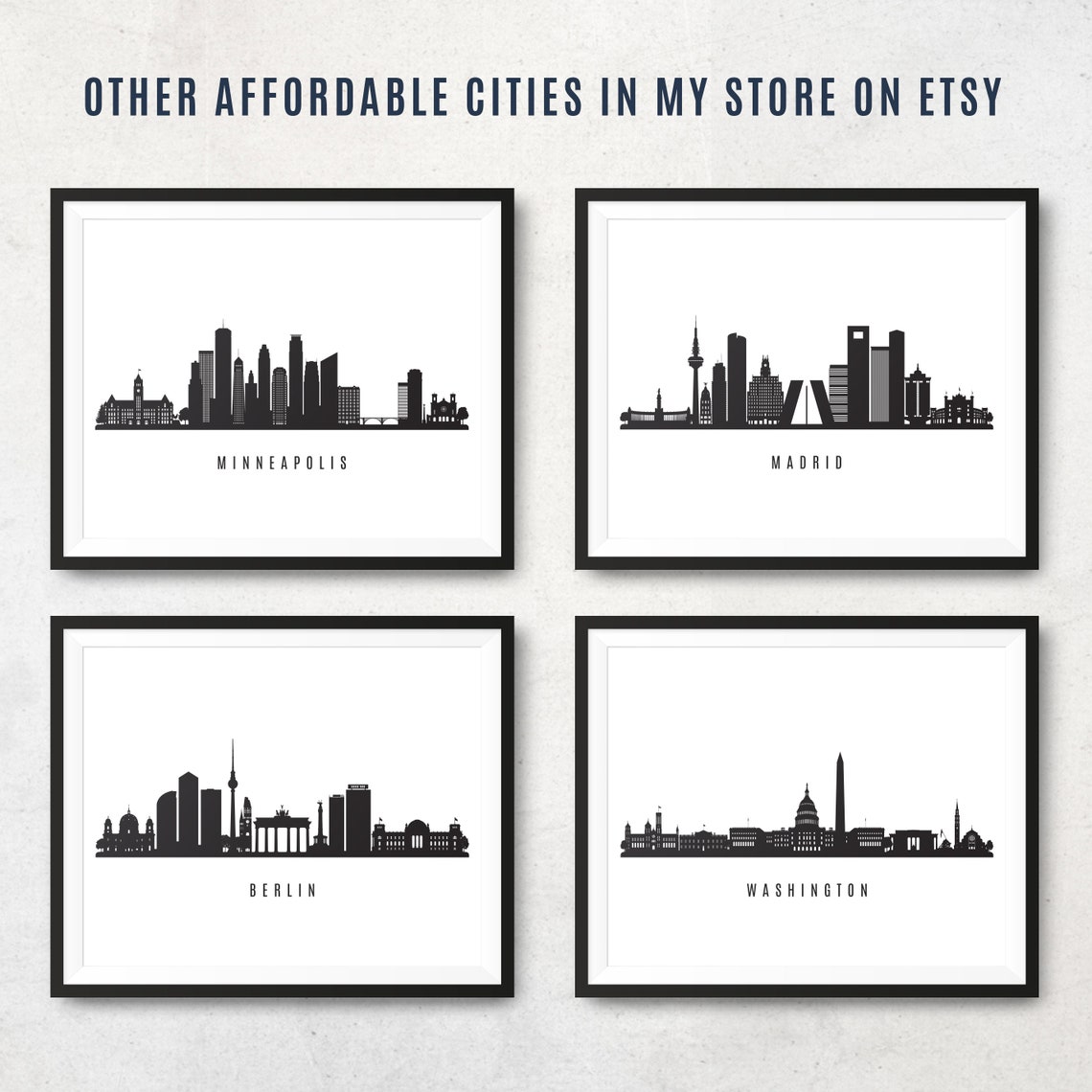 Knoxville Skyline Printable Knoxville Tennessee Black White | Etsy