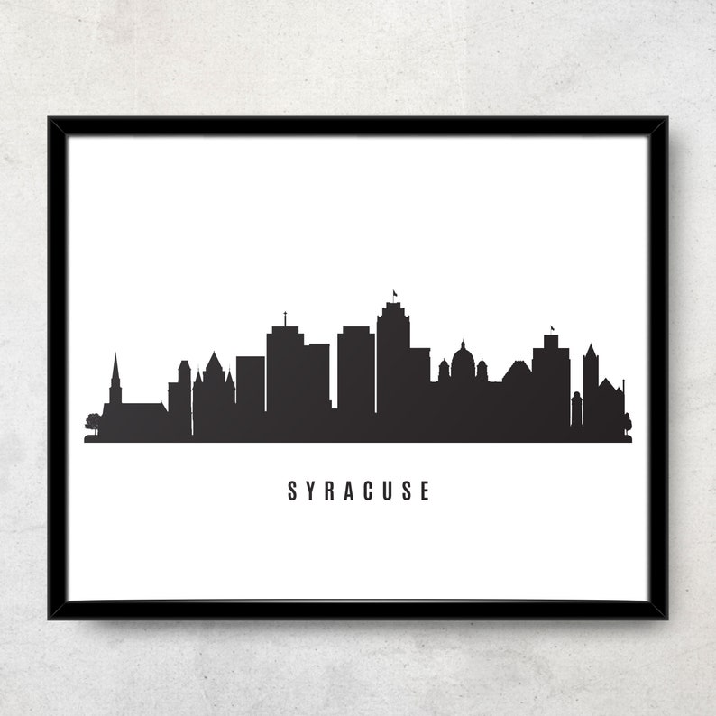 Syracuse Skyline Printable Syracuse Black White Wall Art | Etsy