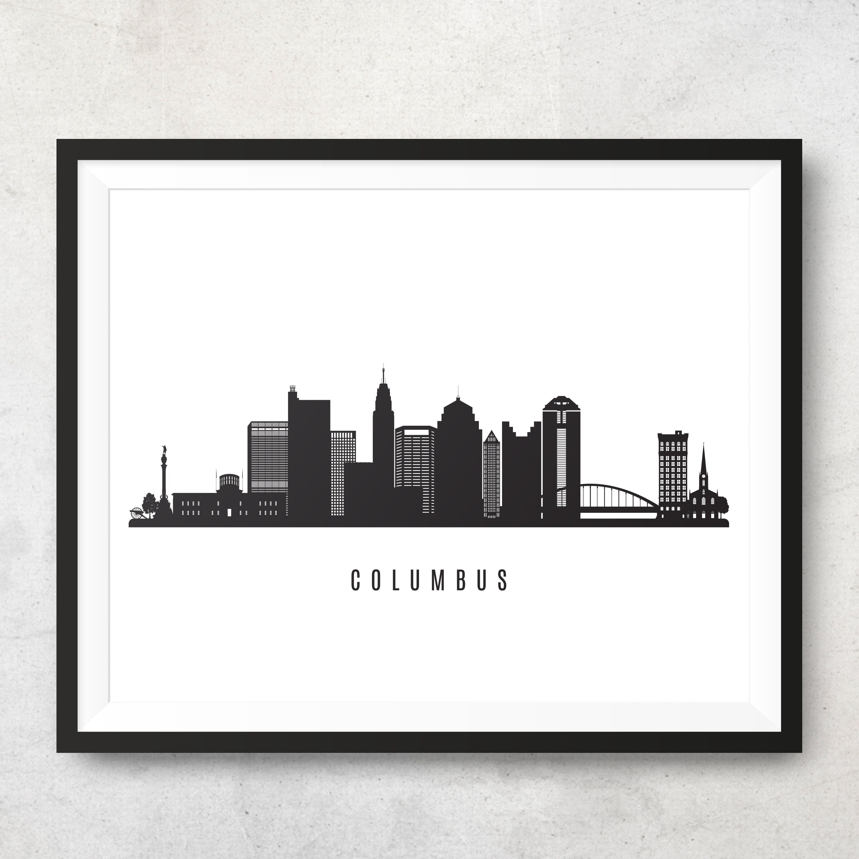 Columbus Ohio City Skyline at Sunset Photo Art Print Poster 24x36 inch