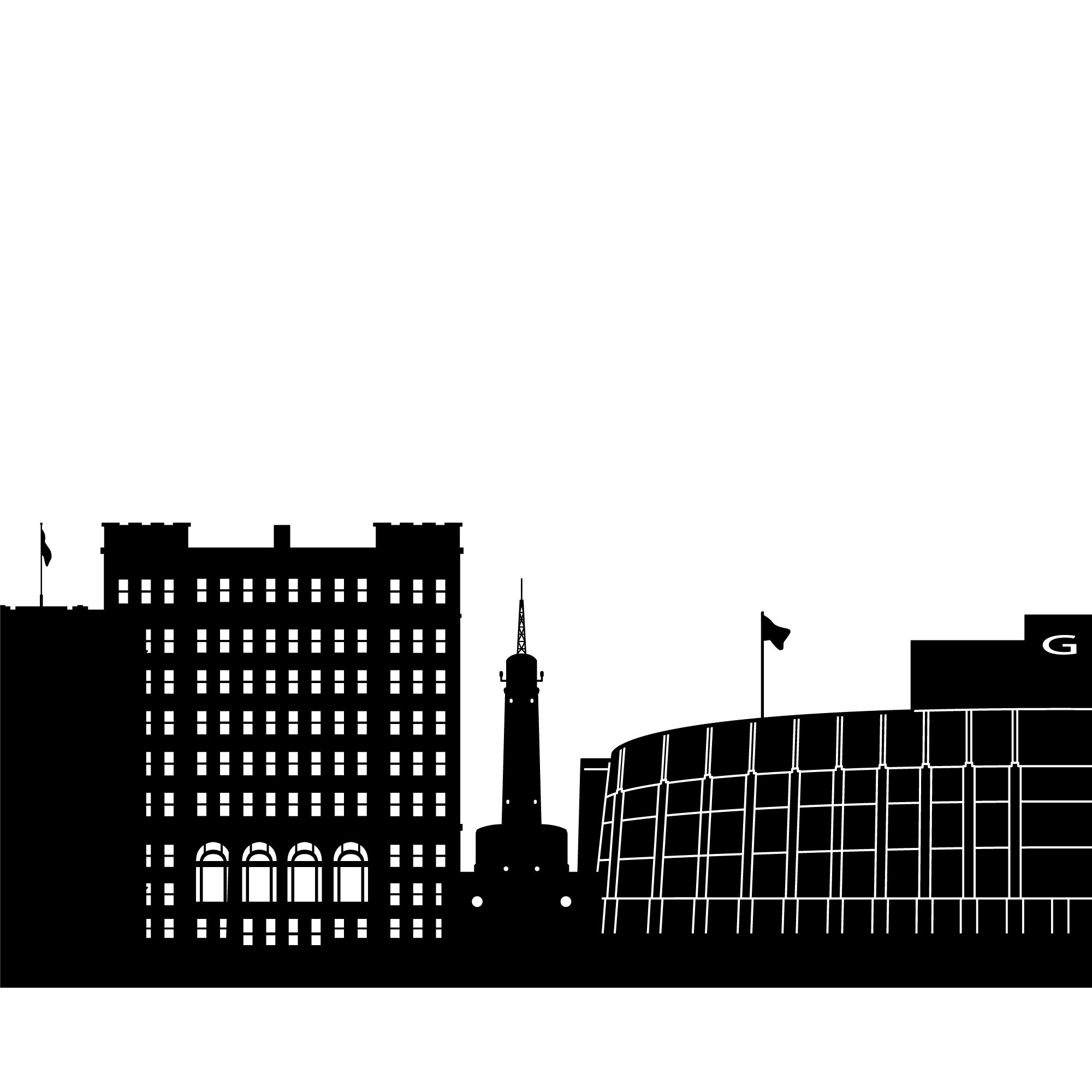Green Bay Skyline Printable Green Bay Wisconsin Black White Etsy