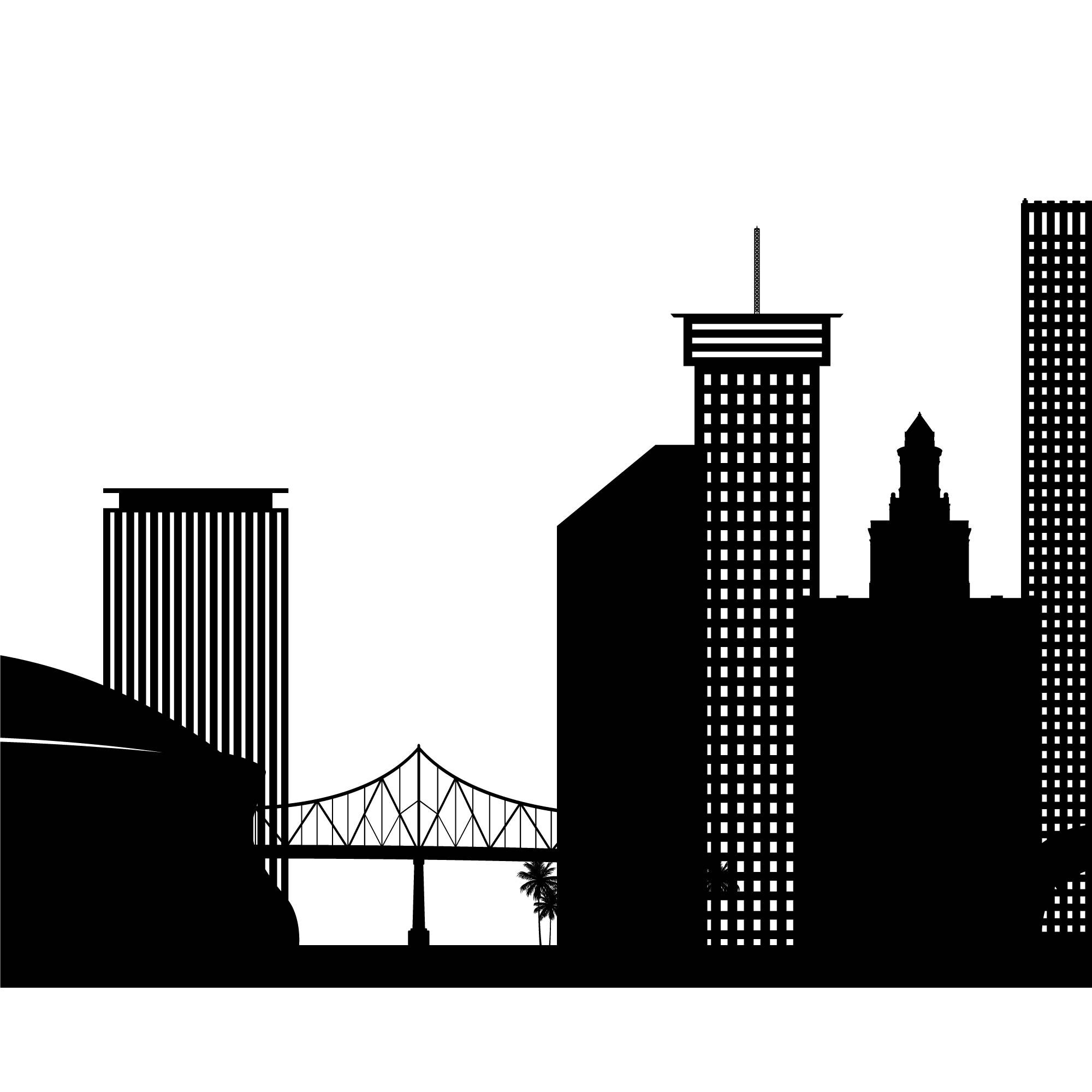 New Orleans Skyline Printable New Orleans Black White Wall Etsy