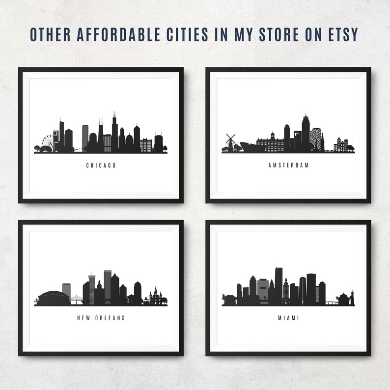 Syracuse Skyline Printable Syracuse Black White Wall Art | Etsy