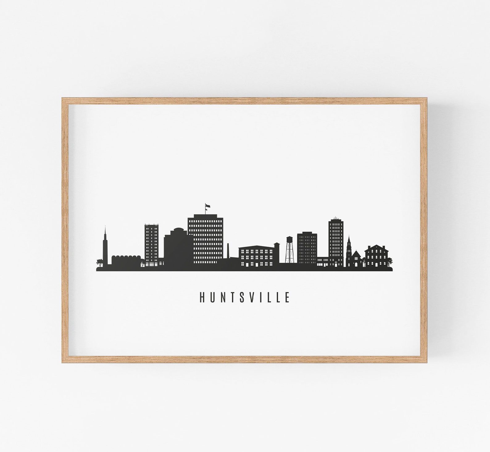 Huntsville Skyline Printable. Huntsville Alabama Black White Etsy
