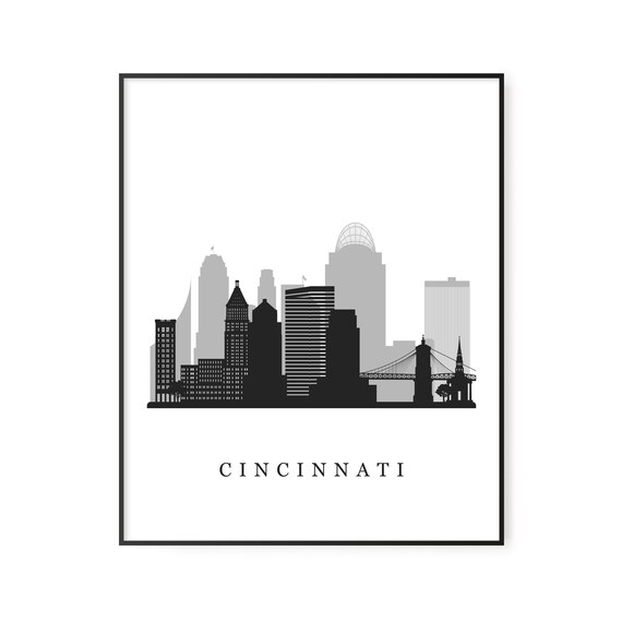 Cincinnati Poster Cincinnati Skyline Personalized Skyline Print