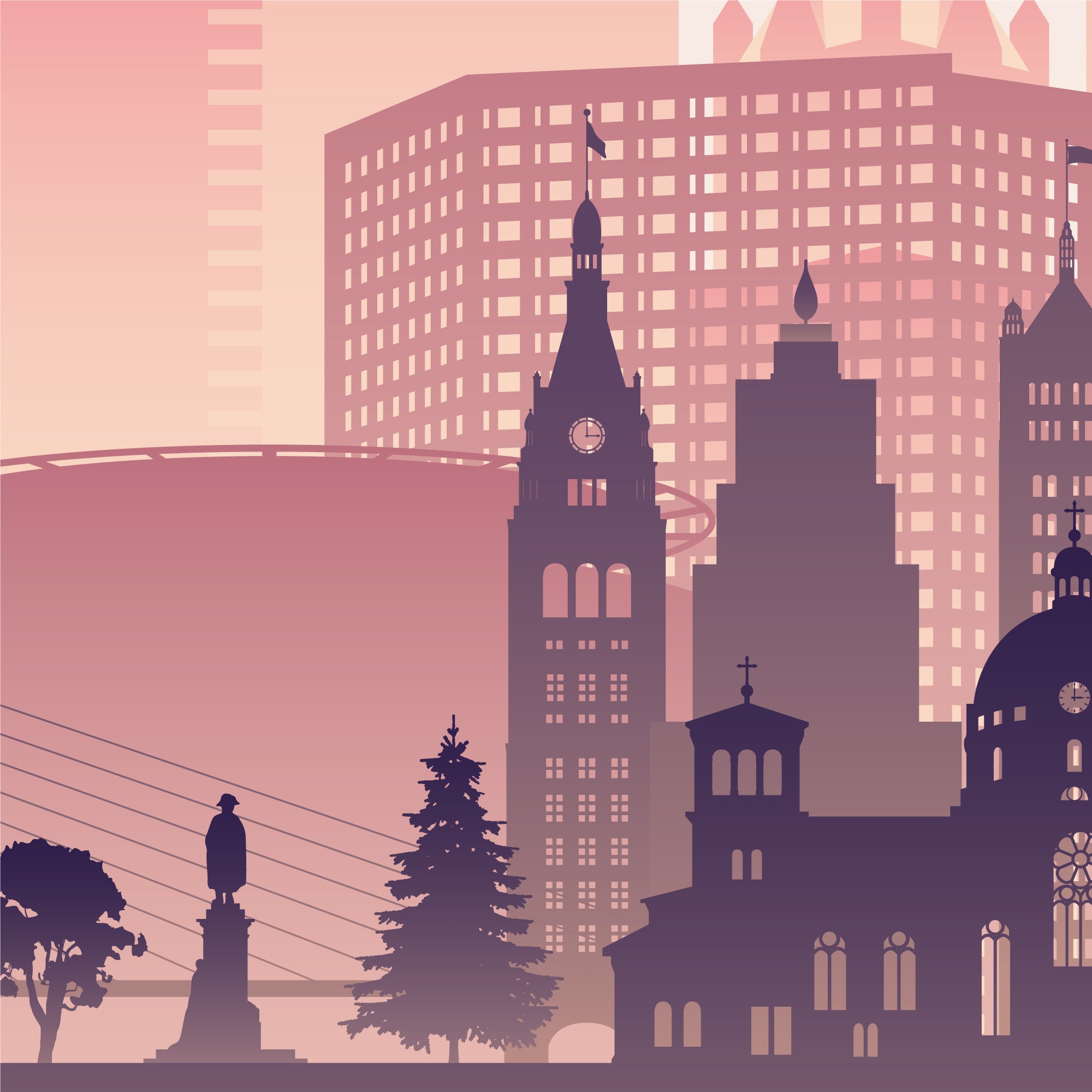 Milwaukee Skyline Printable Wall Art. Sunset Skyline Milwaukee | Etsy